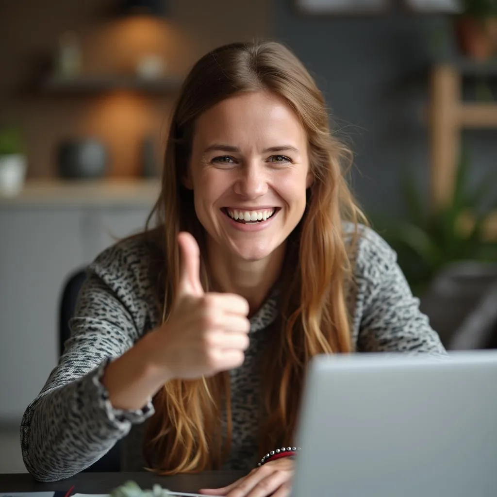 Partecipante soddisfatto al termine di un webinar