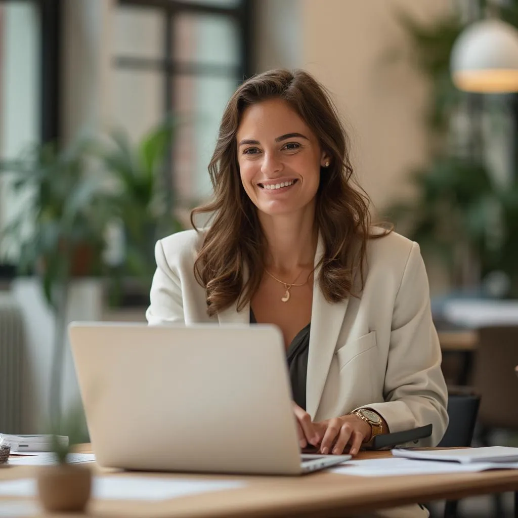 Professionista felice con il suo nuovo lavoro