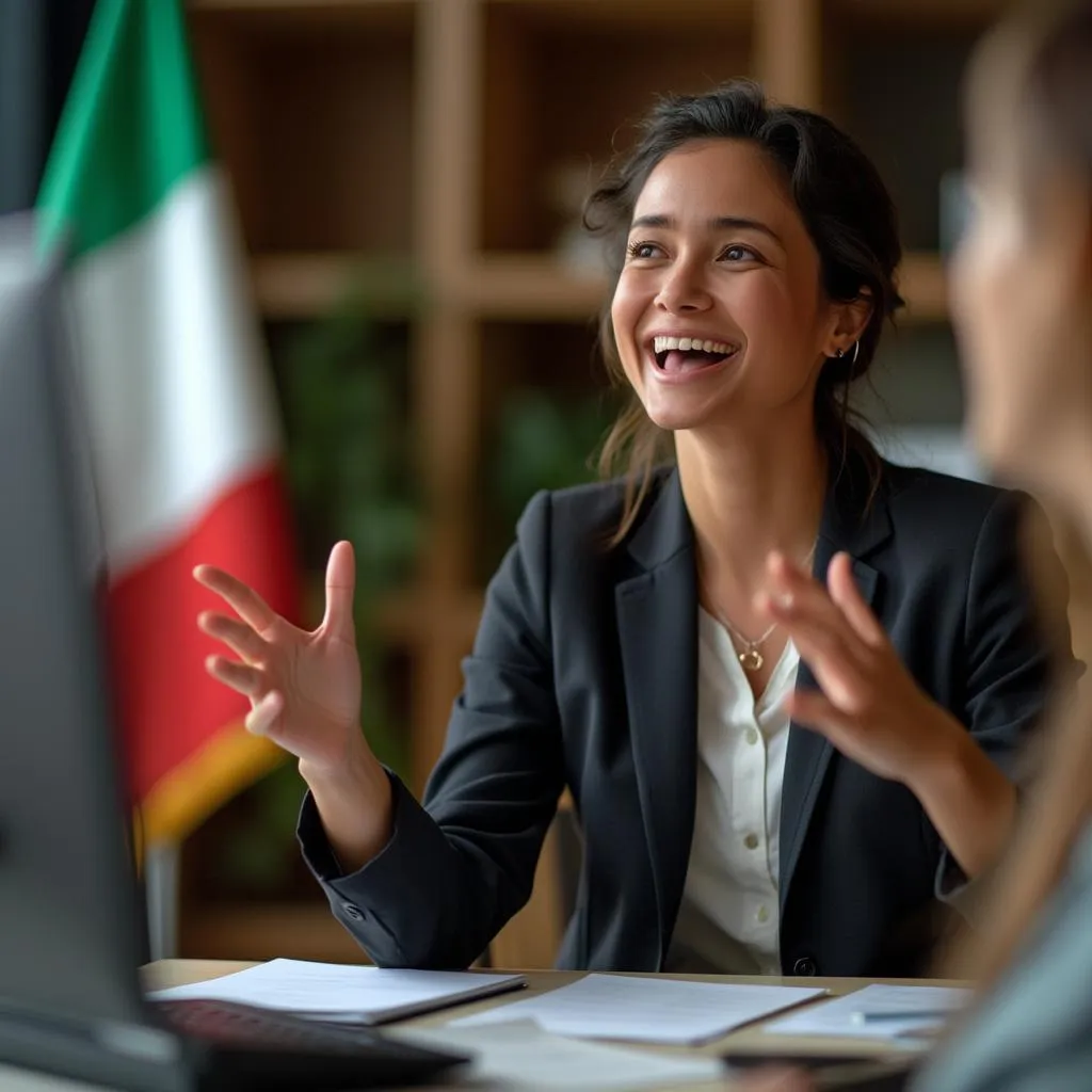 Relatore carismatico durante un webinar sulla carriera
